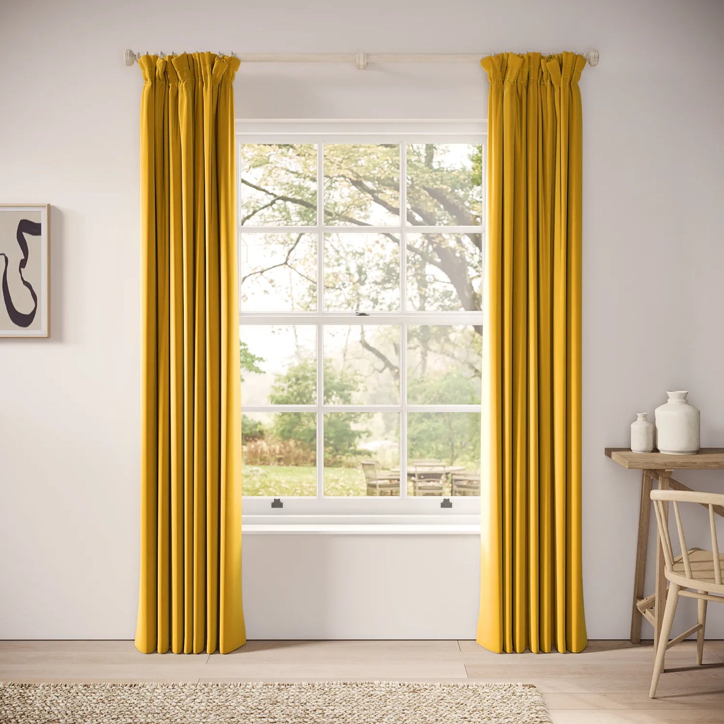 Veg Patch Curtains - Soft Velvet - Mustardseed