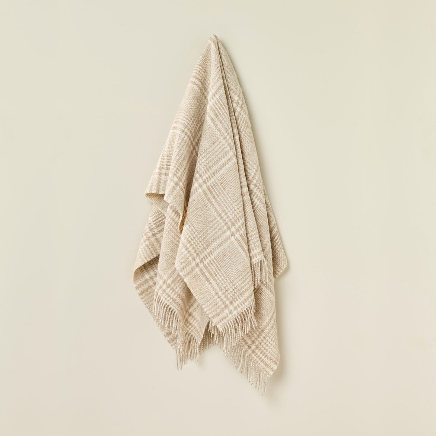 British Wool Throw - Patchwork - Natural/White