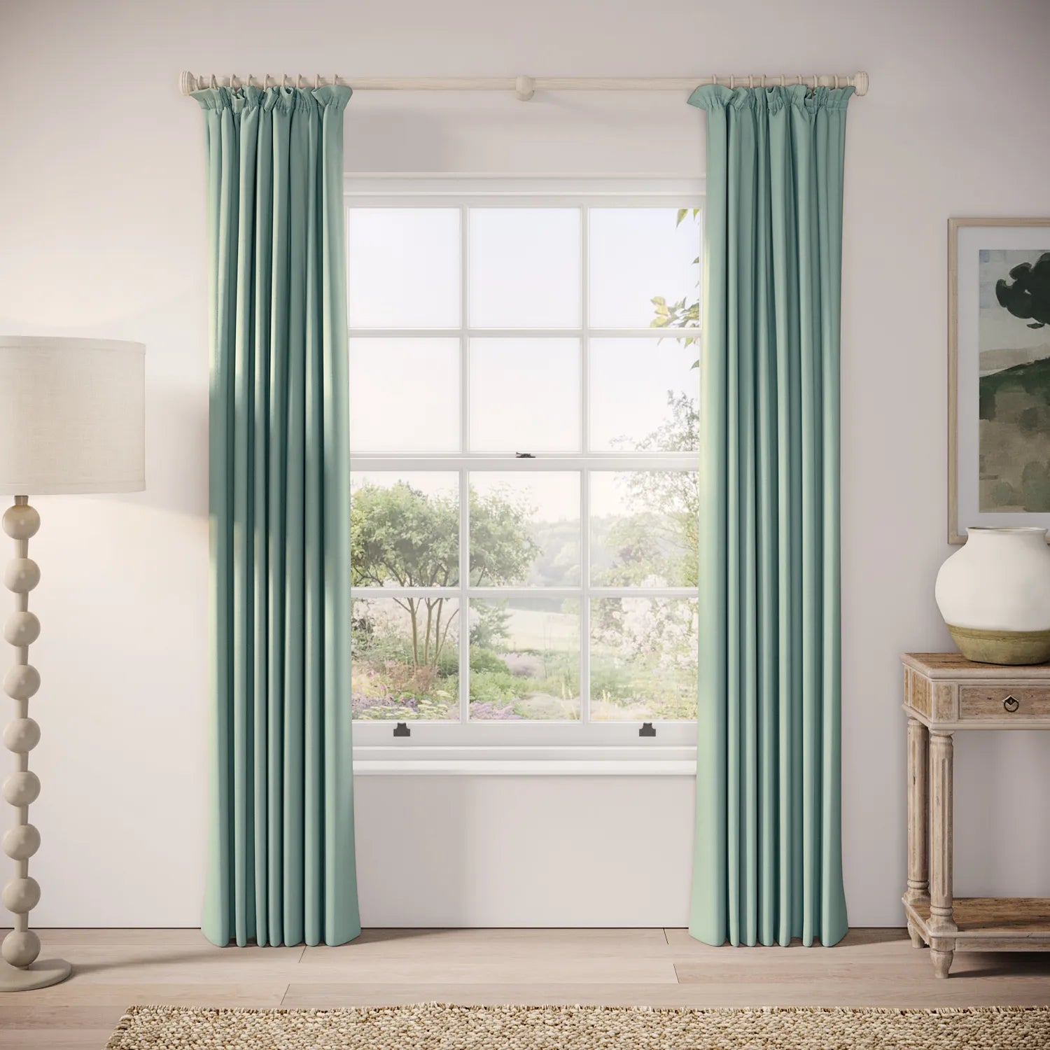 Cwtch Curtains - Linen Blend - Rockpool