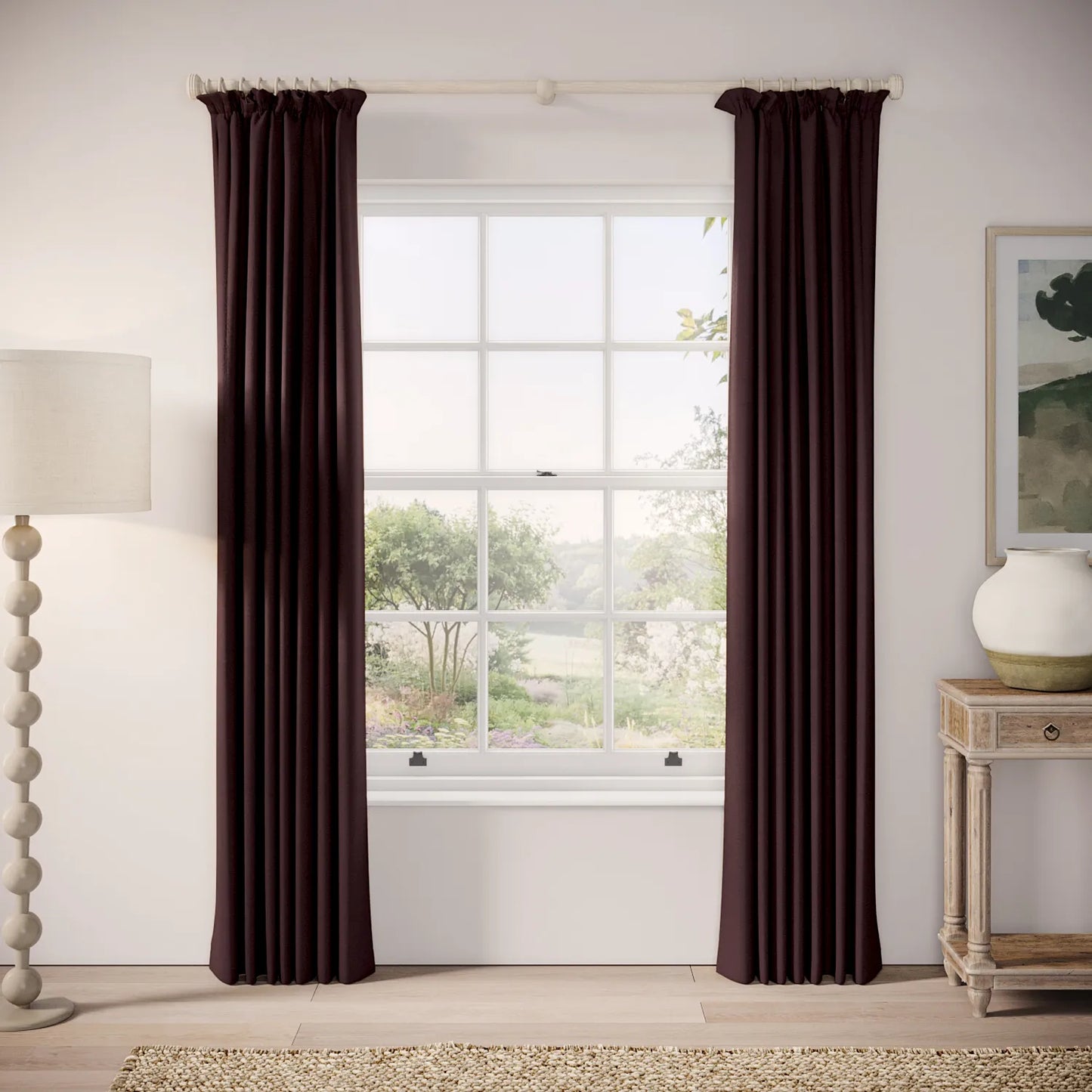 Cwtch Curtains - Pure Linen - Plumble