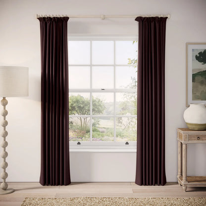 Cwtch Curtains - Pure Linen - Plumble