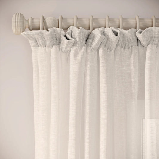 Cwtch Curtains - Slubby Sheer - Lighthouse