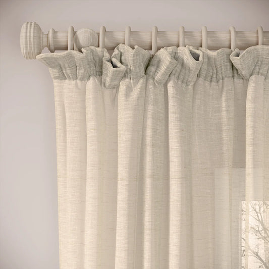 Cwtch Curtains - Slubby Sheer - Nutty
