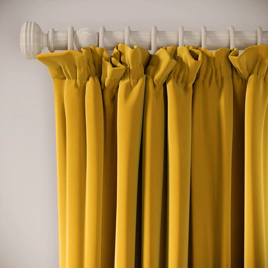 Cwtch Curtains - Soft Velvet - Mustardseed