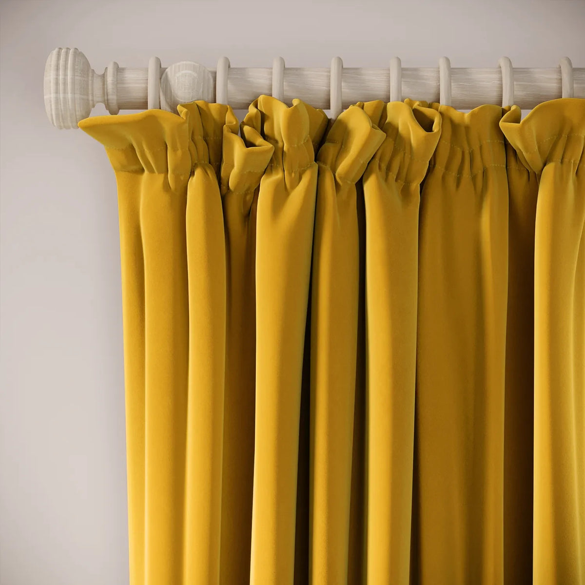 Cwtch Curtains - Soft Velvet - Mustardseed
