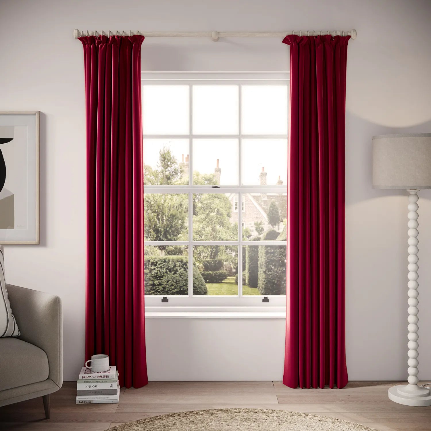 Cwtch Curtains - Soft Velvet - Ruby Tuesday