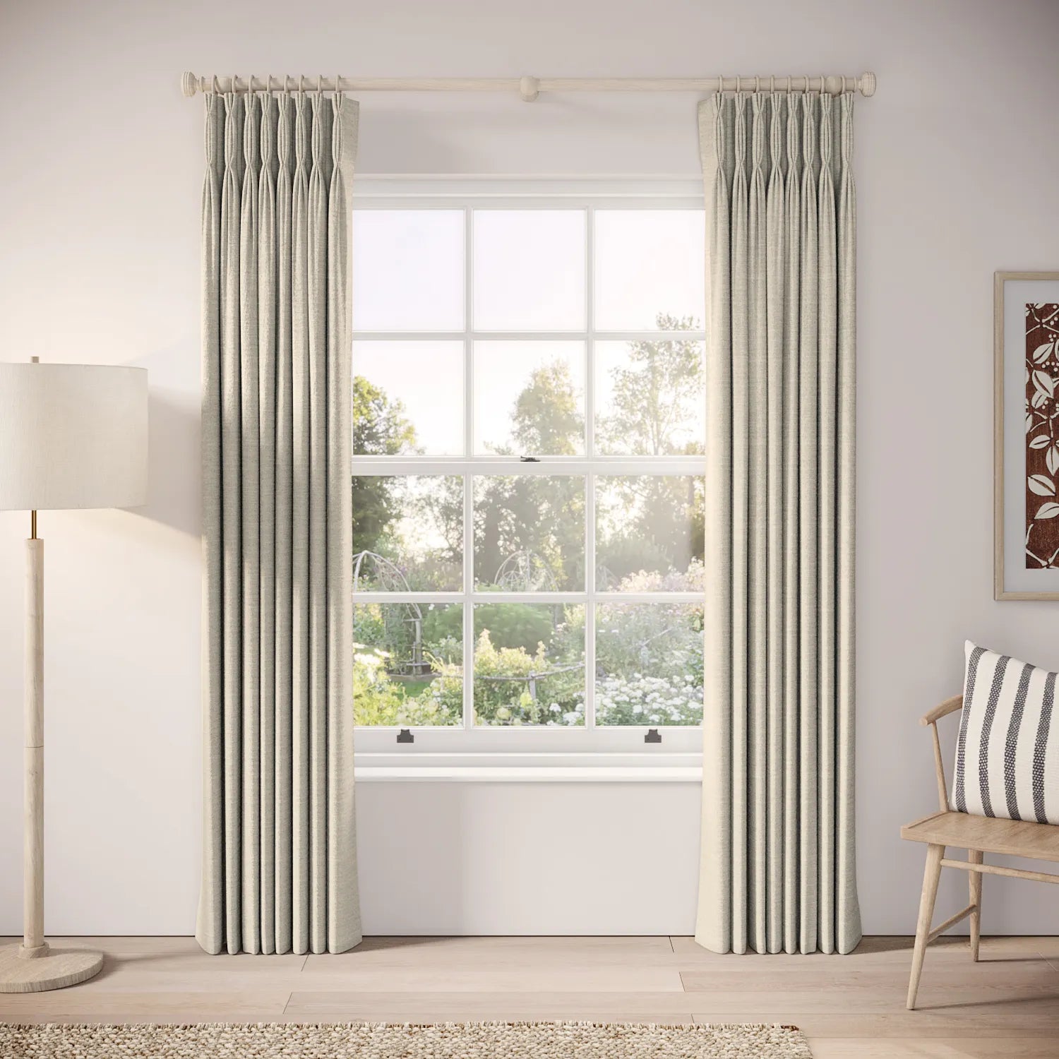 Double Dutch Curtains - Eco Boucle - Pebblish