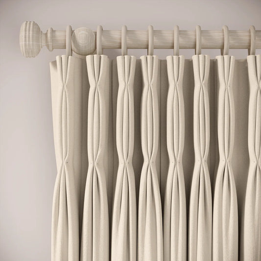 Double Dutch Curtains - Linen Blend - Ostrich Egg