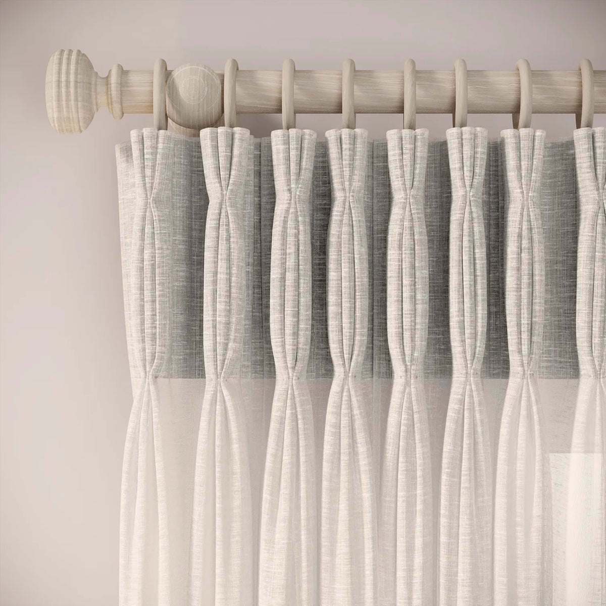 Double Dutch Curtains - Slubby Sheer - Lighthouse