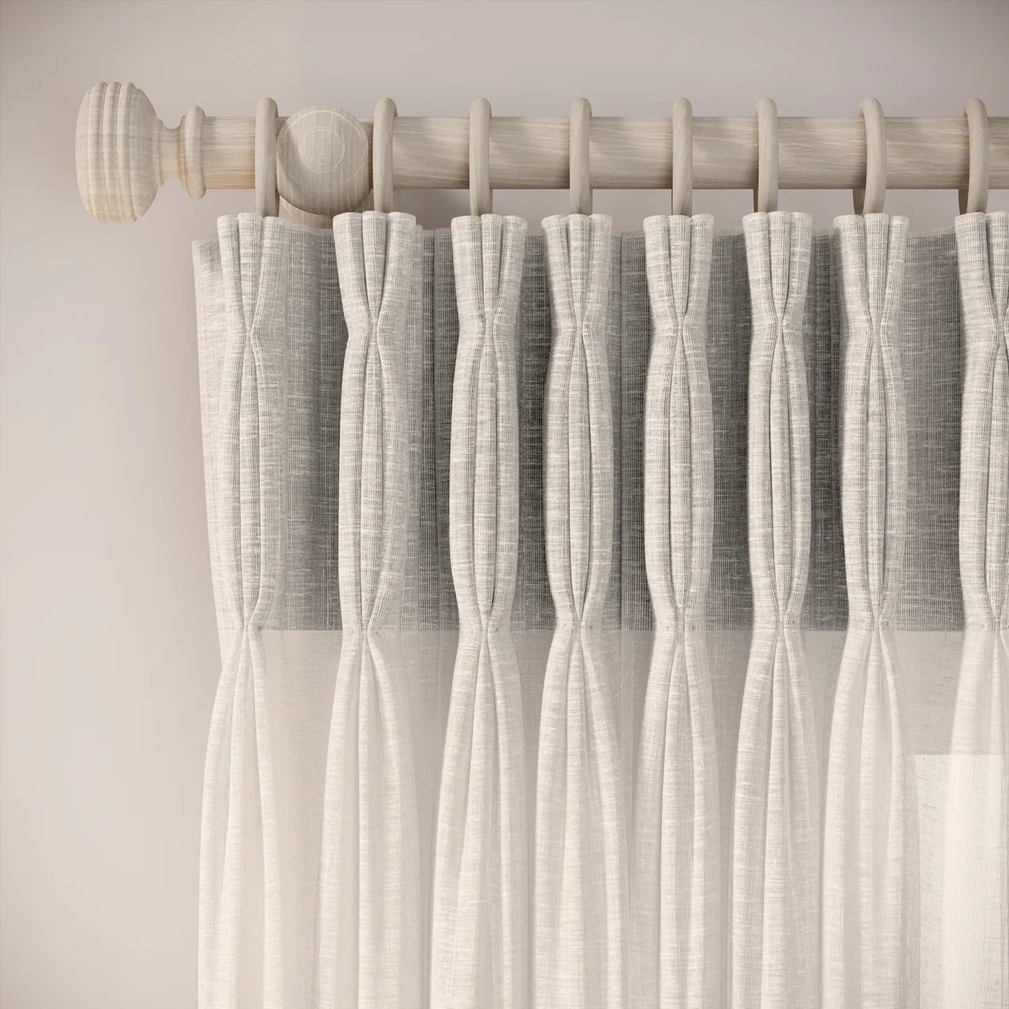 Double Dutch Curtains - Slubby Sheer - Lighthouse