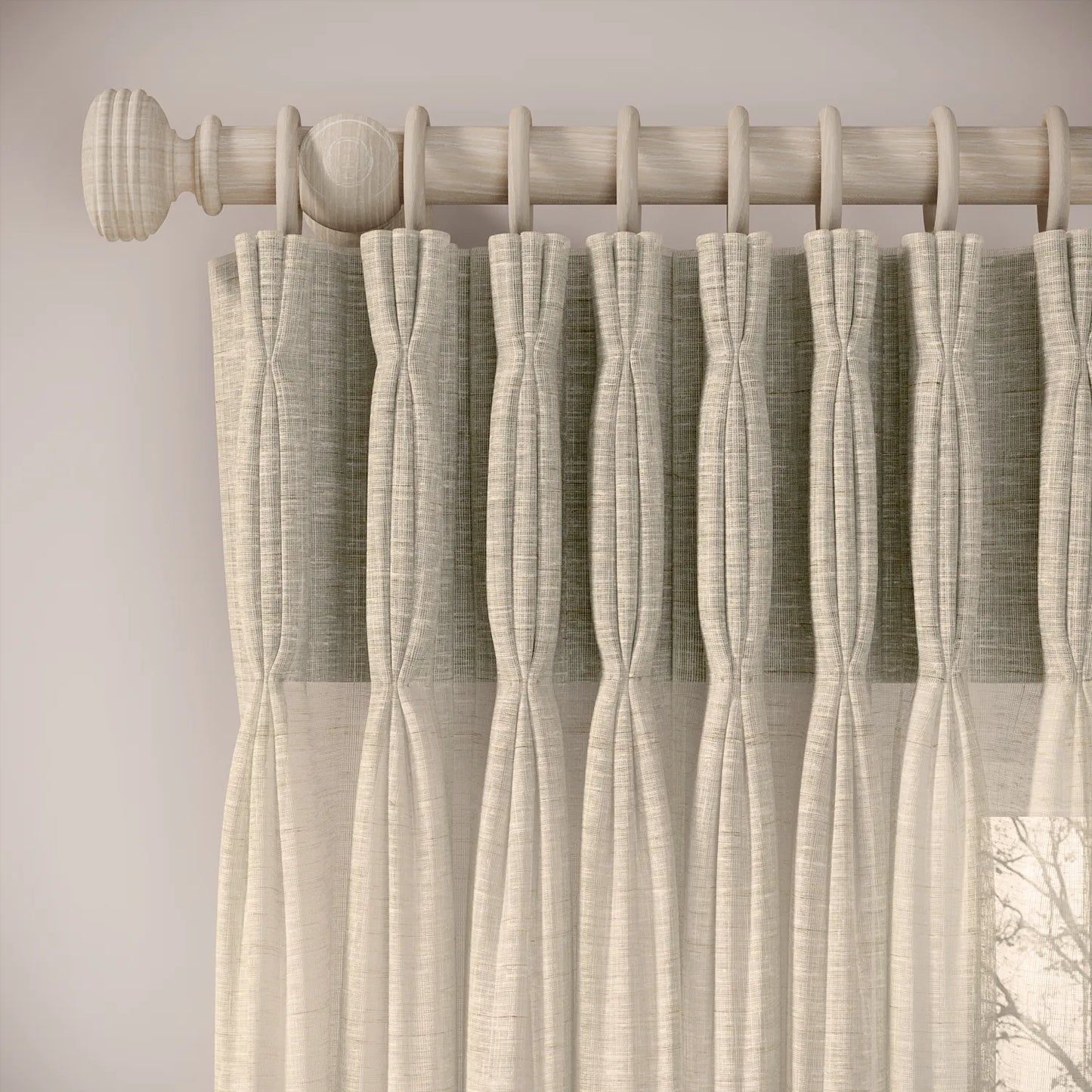 Double Dutch Curtains - Slubby Sheer - Nutty