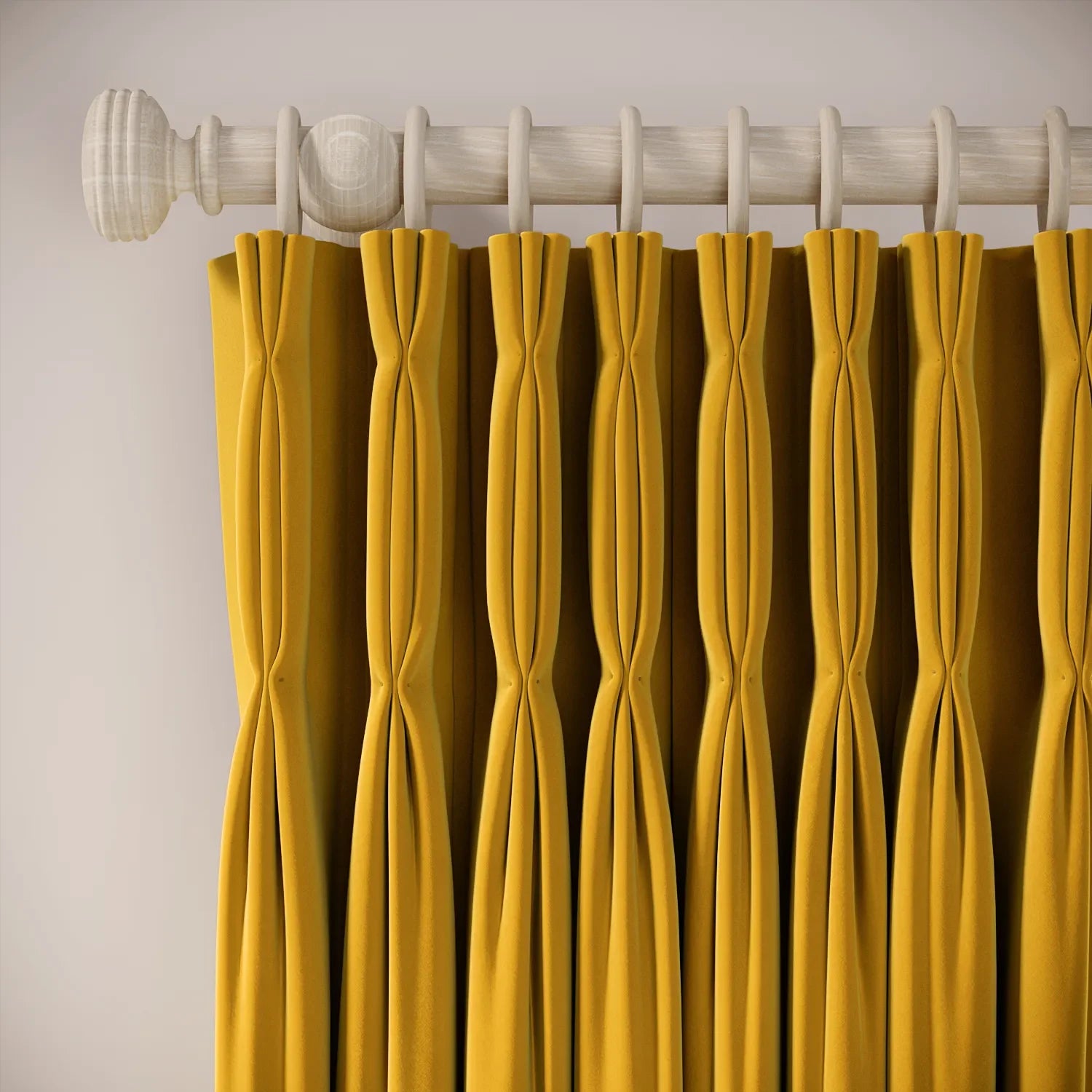 Double Dutch Curtains - Soft Velvet - Mustardseed