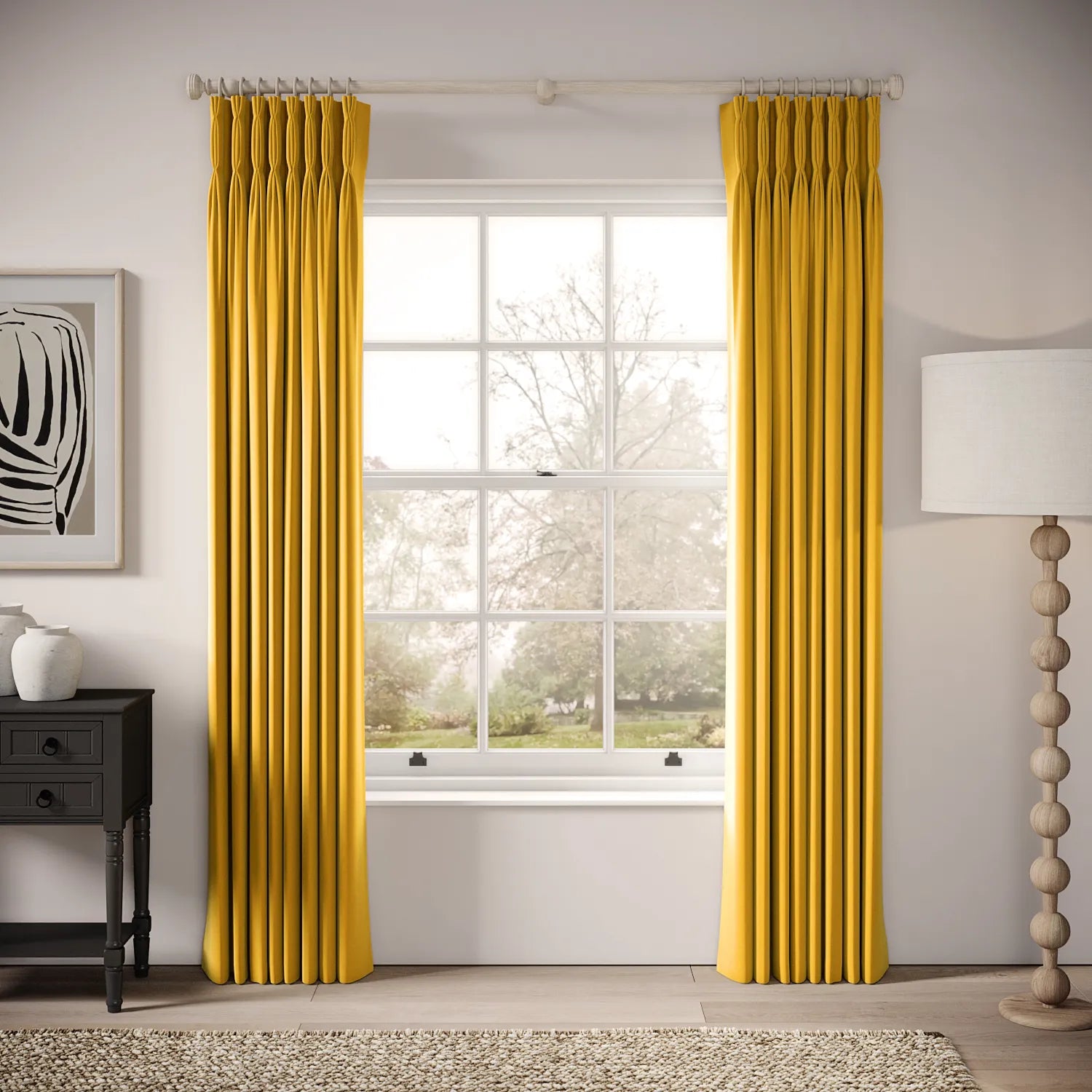 Double Dutch Curtains - Soft Velvet - Mustardseed