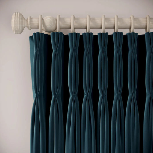 Double Dutch Curtains - Soft Velvet - Reef