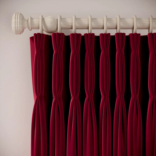 Double Dutch Curtains - Soft Velvet - Ruby Tuesday
