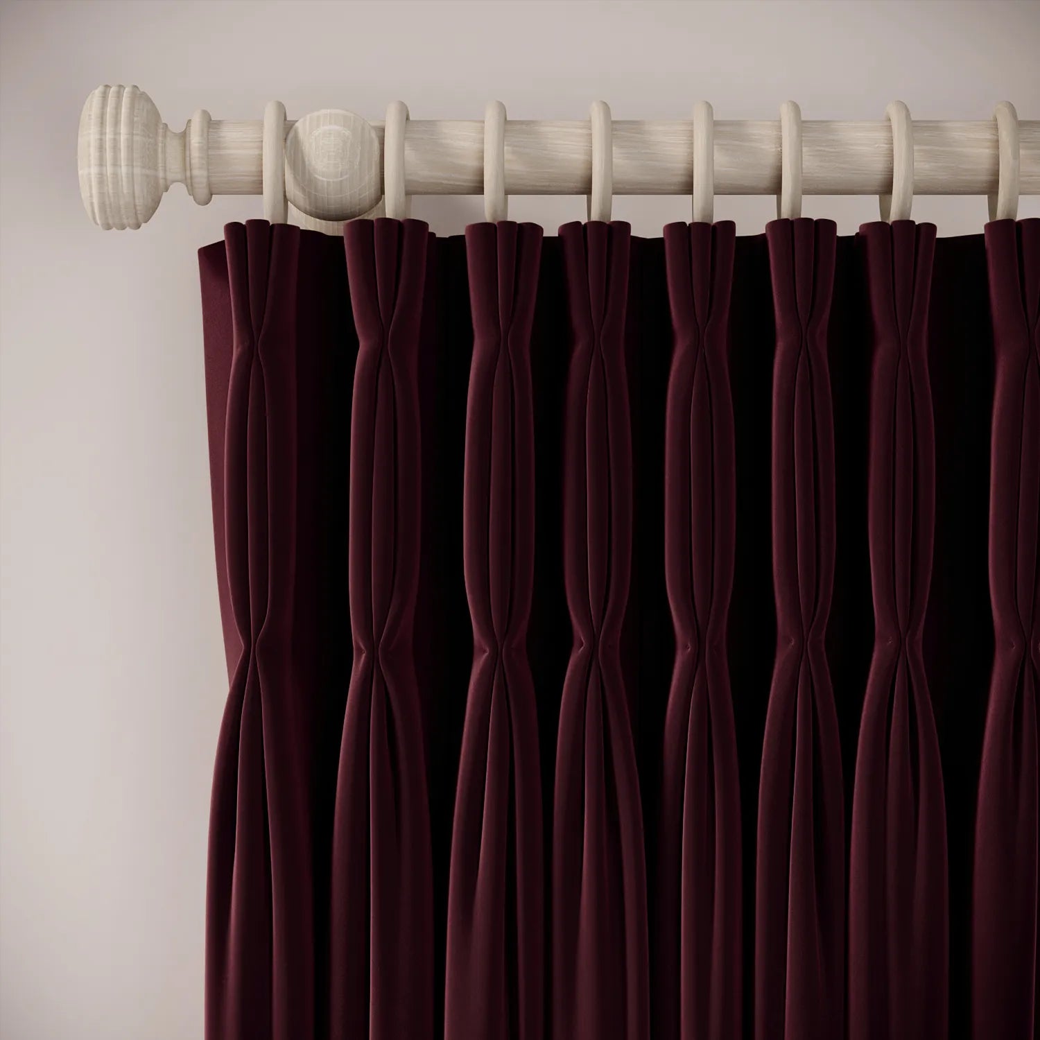 Double Dutch Curtains - Soft Velvet - Tempranillo