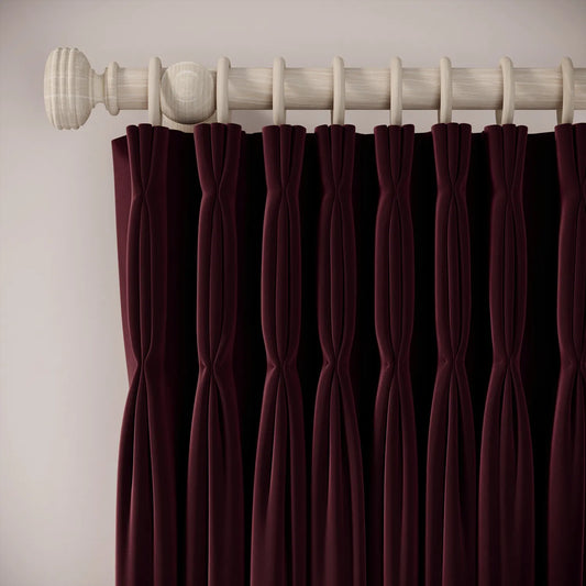 Double Dutch Curtains - Soft Velvet - Tempranillo