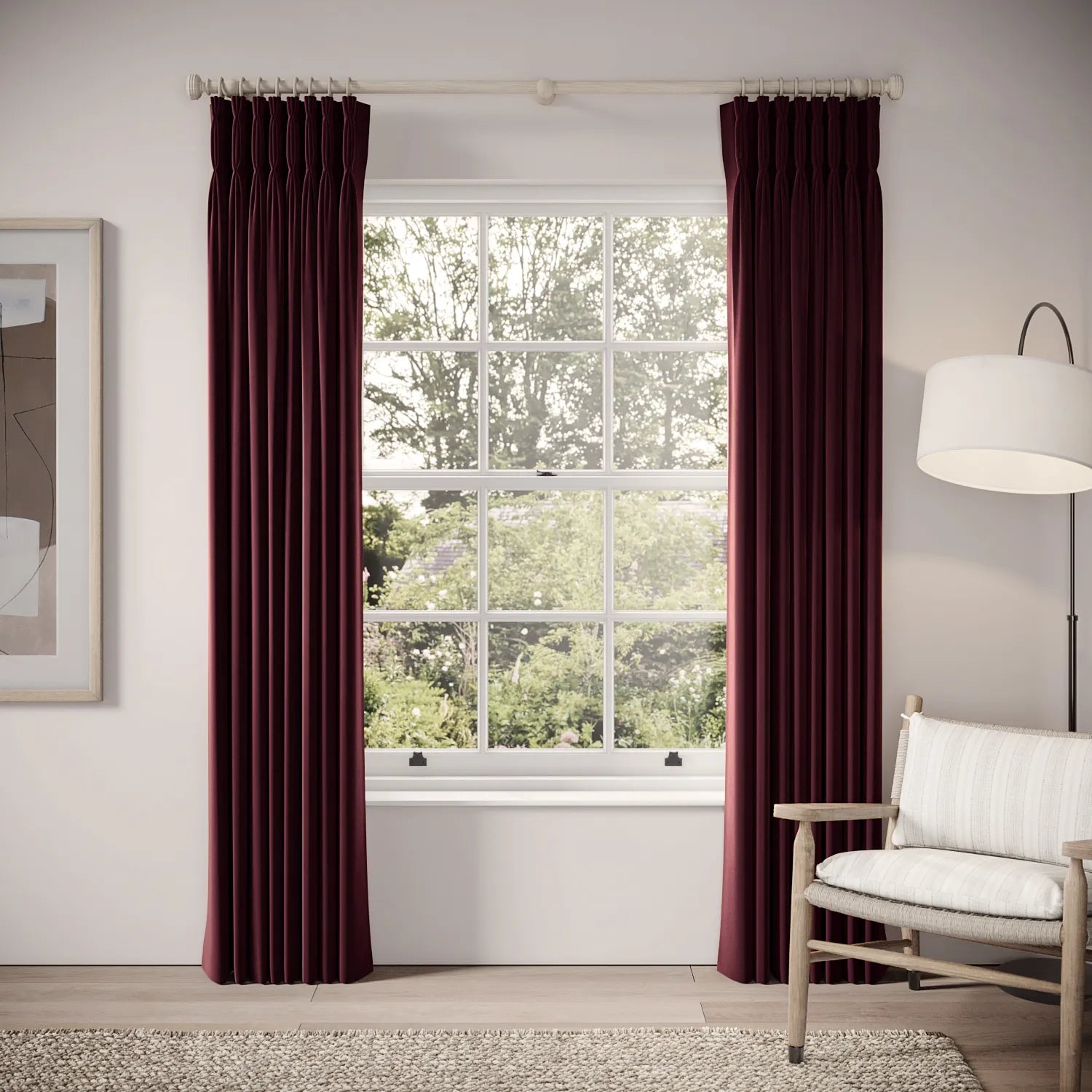 Double Dutch Curtains - Soft Velvet - Tempranillo