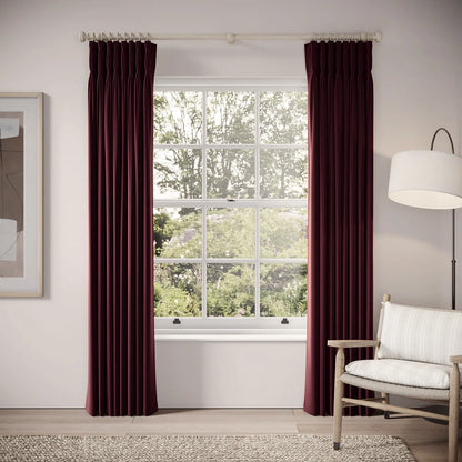Double Dutch Curtains - Soft Velvet - Tempranillo