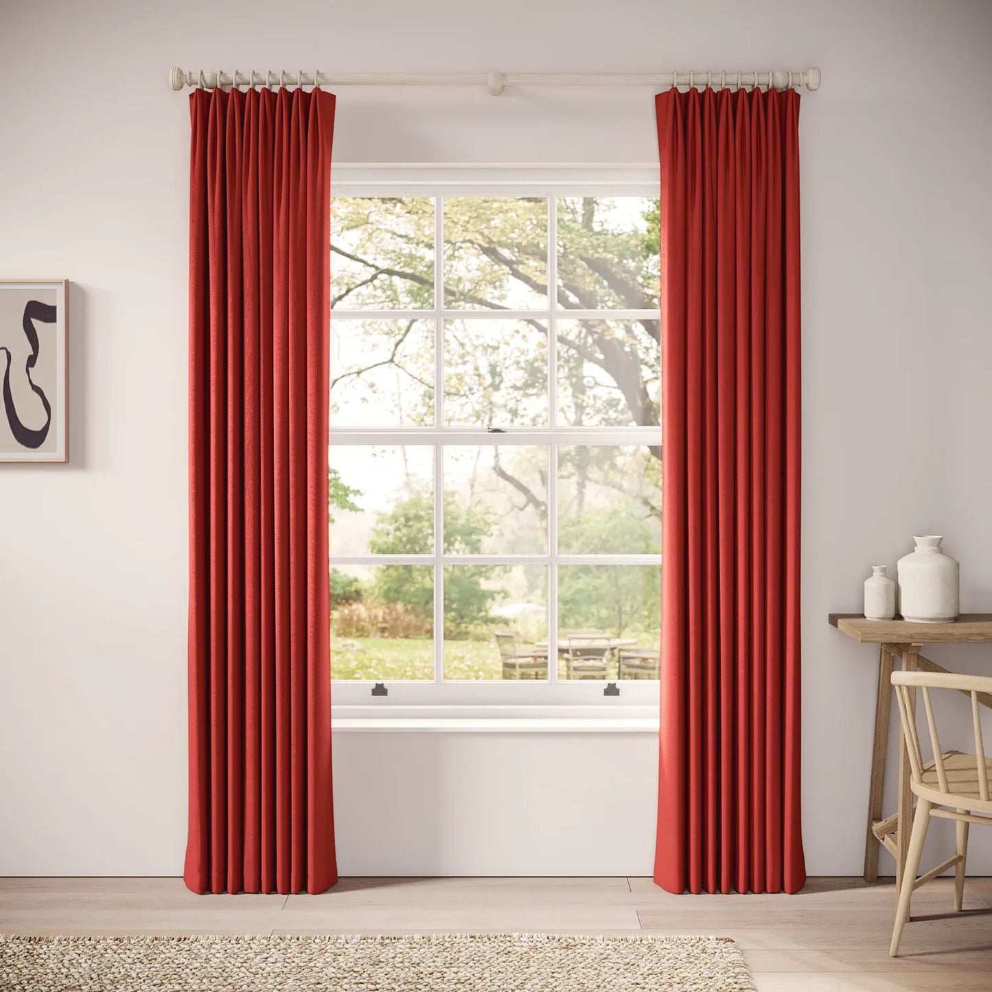 Fido Curtains - Linen Blend - Cardinal