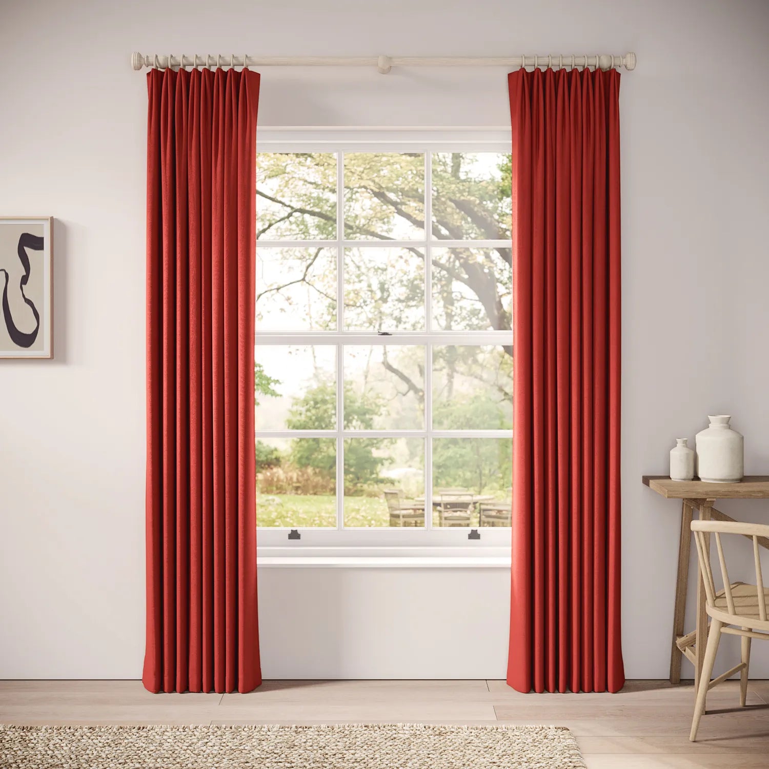 Fido Curtains - Linen Blend - Cardinal