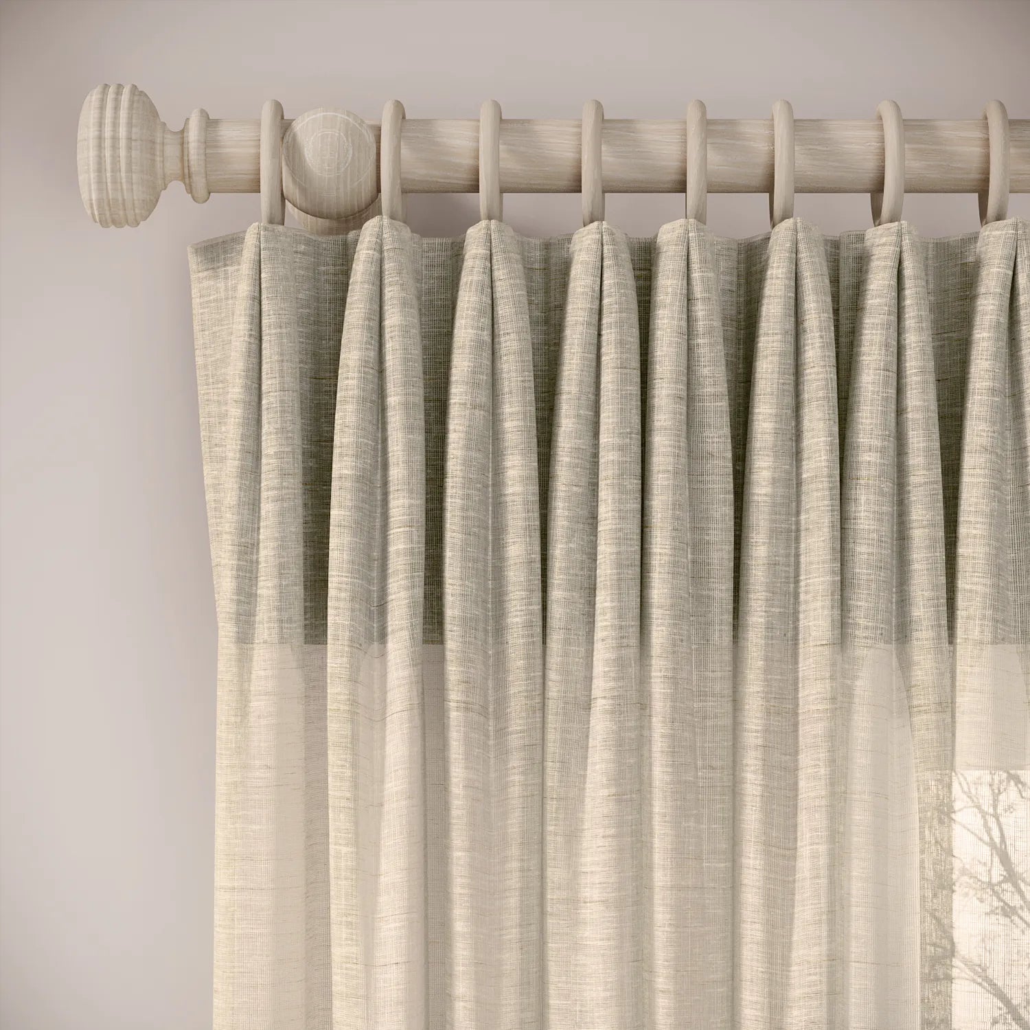 Fido Curtains - Slubby Sheer - Nutty