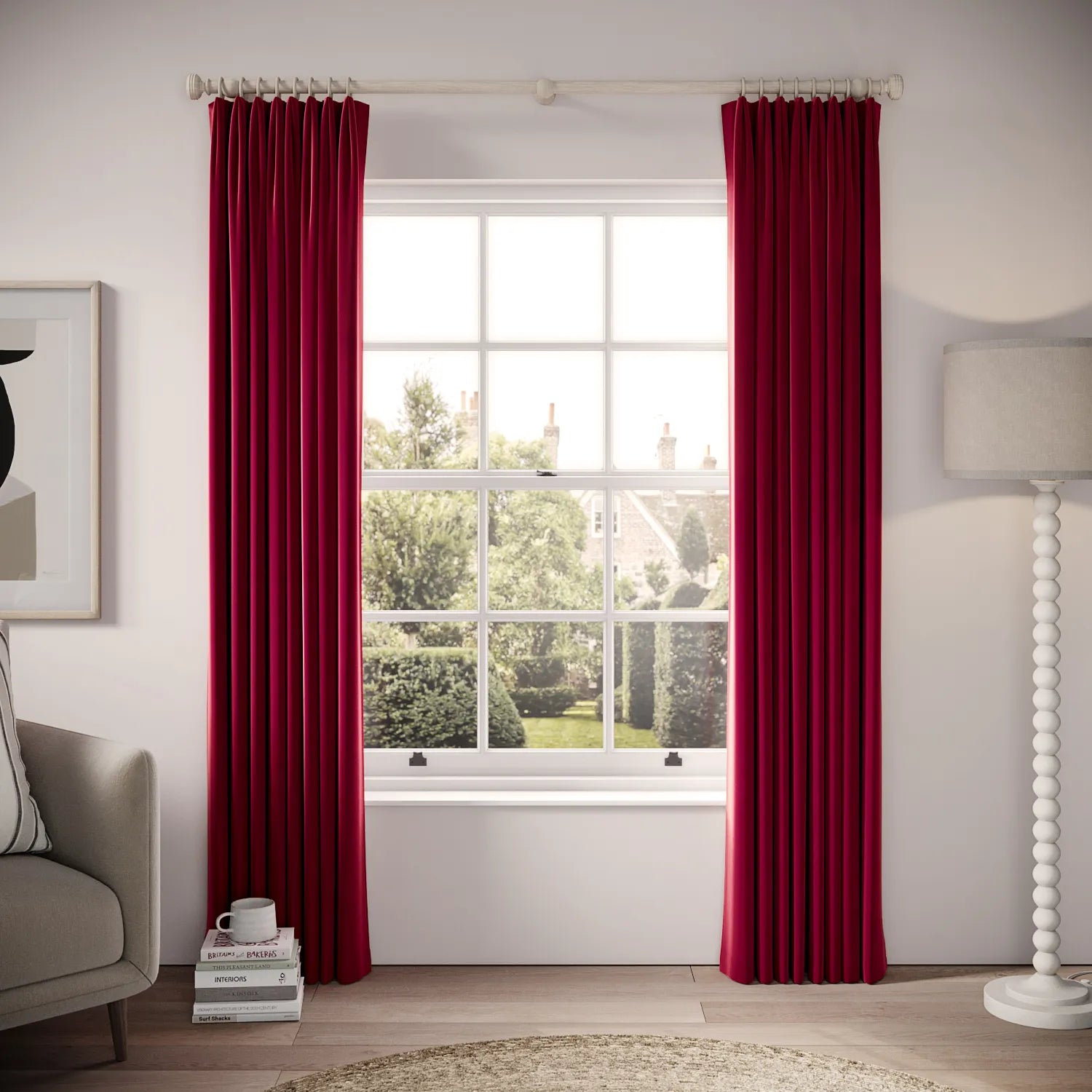 Fido Curtains - Soft Velvet - Ruby Tuesday
