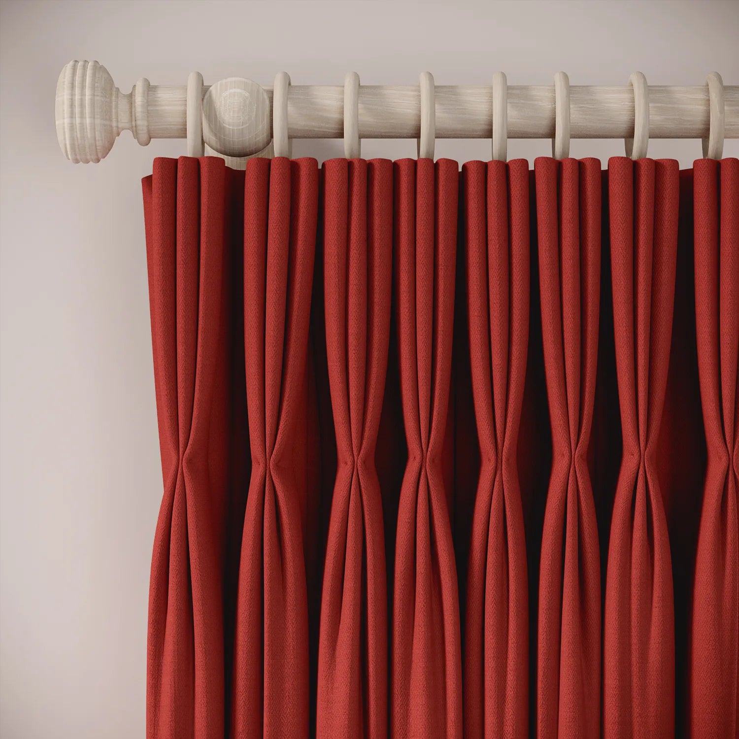 His Nibs Curtains - Linen Blend - Cardinal