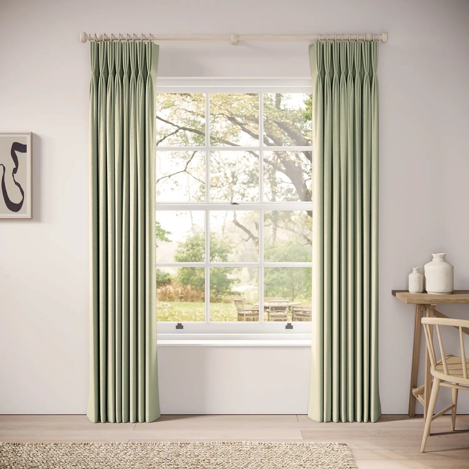 His Nibs Curtains - Linen Blend - Mint Julep