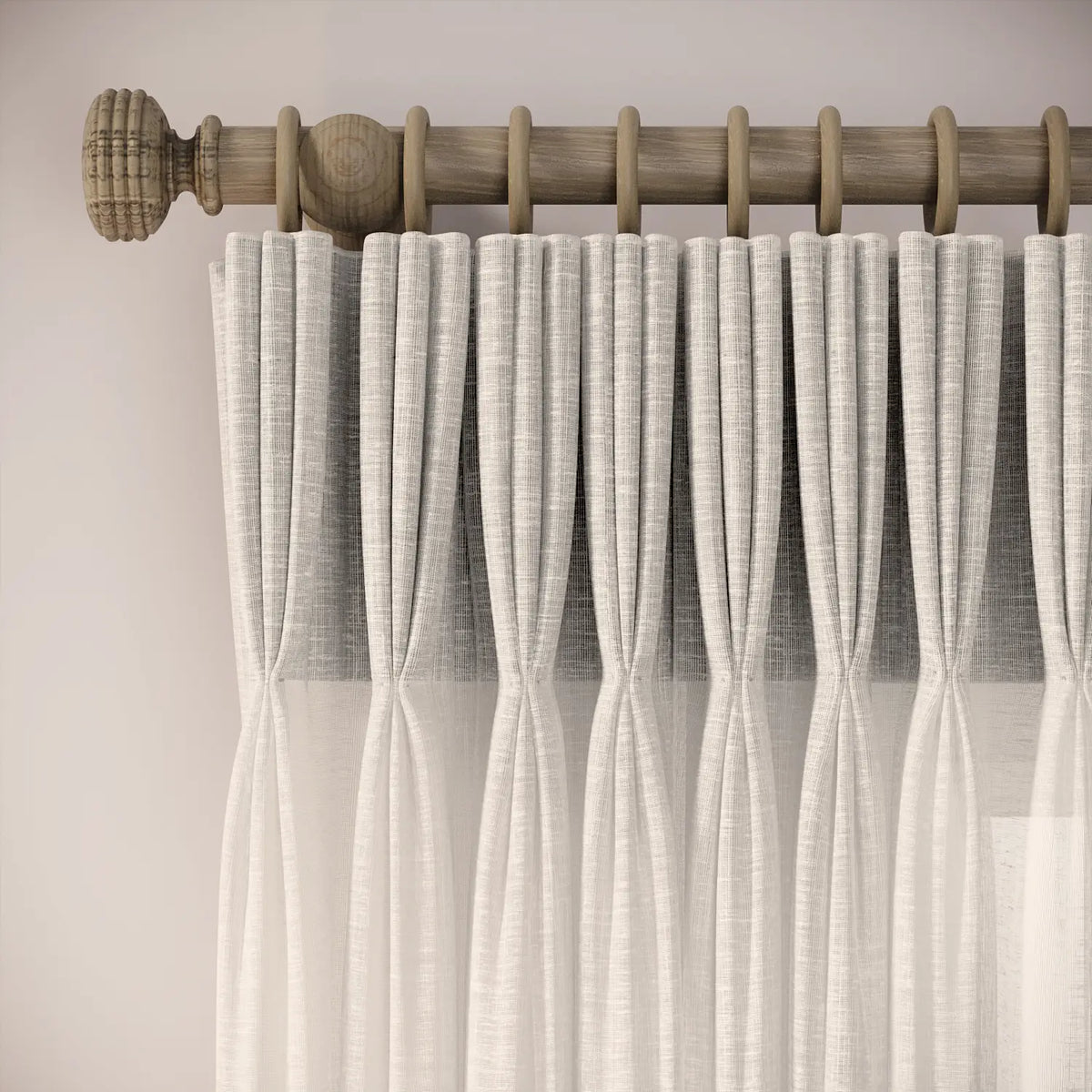 His Nibs Curtains - Slubby Sheer - Lighthouse