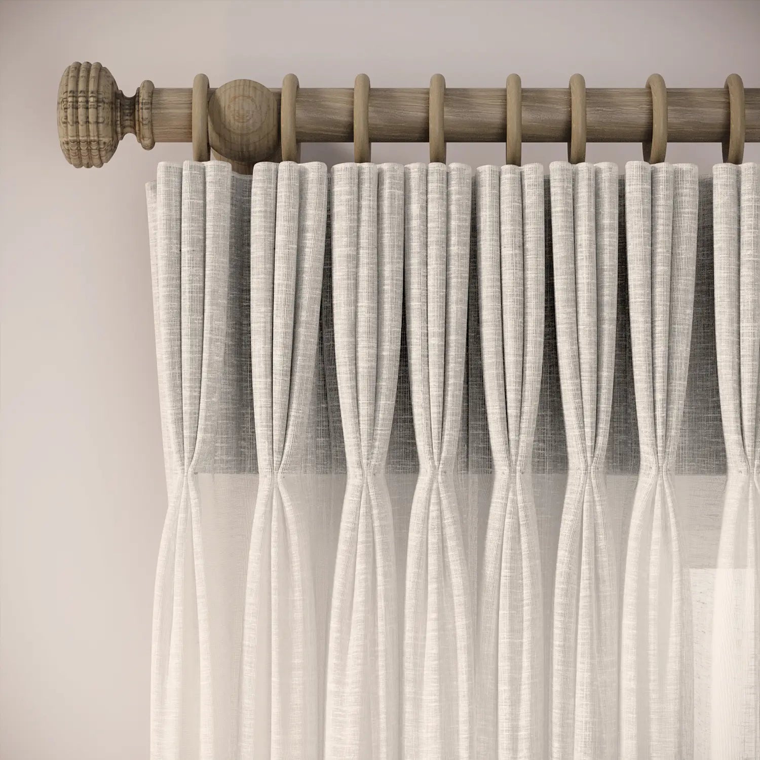 His Nibs Curtains - Slubby Sheer - Lighthouse
