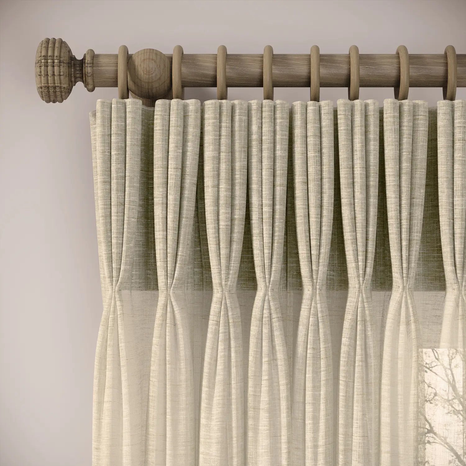 His Nibs Curtains - Slubby Sheer - Nutty