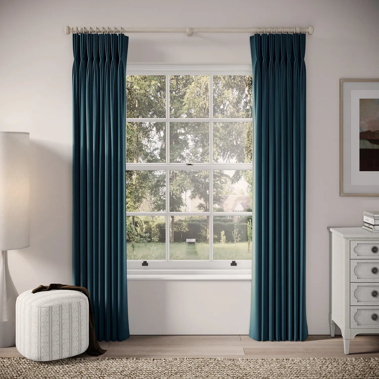 His Nibs Curtains - Soft Velvet - Reef