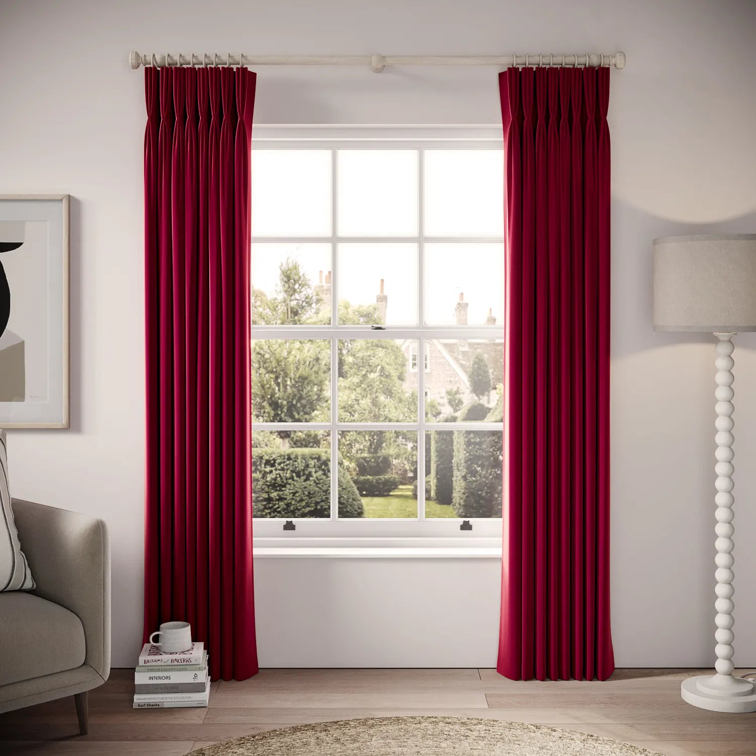His Nibs Curtains - Soft Velvet - Ruby Tuesday