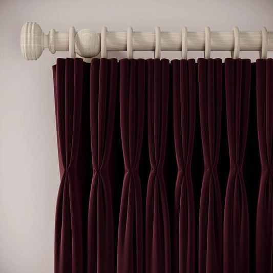 His Nibs Curtains - Soft Velvet - Tempranillo