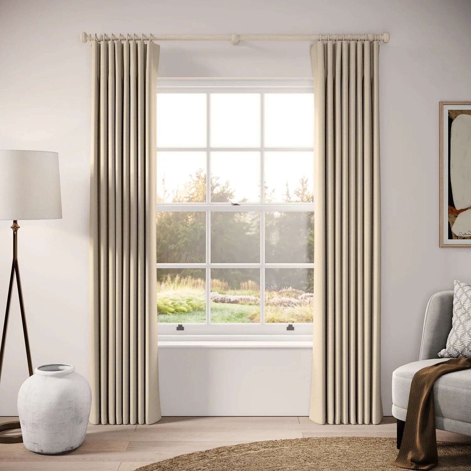 Lazy Sunday Curtains - Brushed Cotton - Mantlepiece