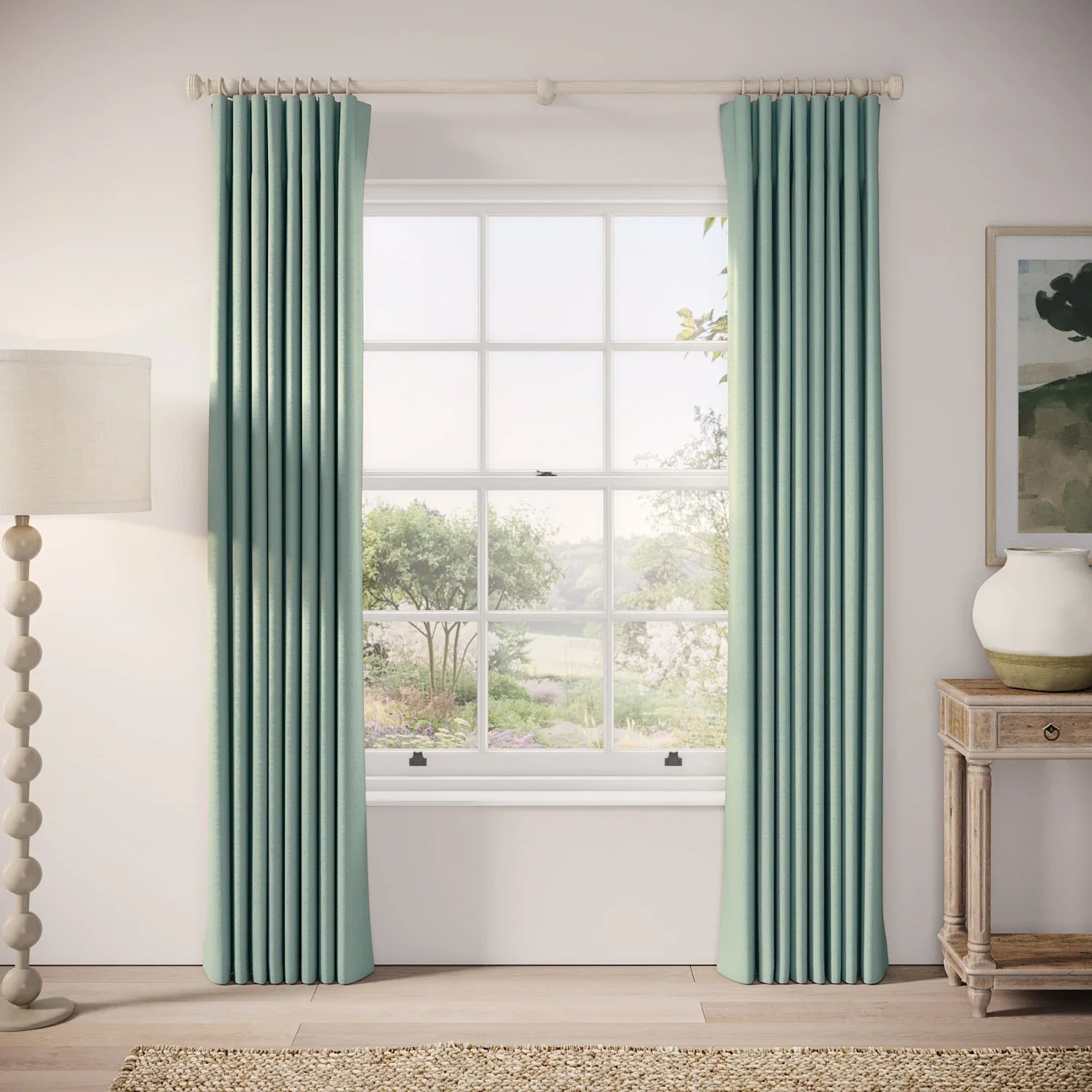 Lazy Sunday Curtains - Linen Blend - Rockpool