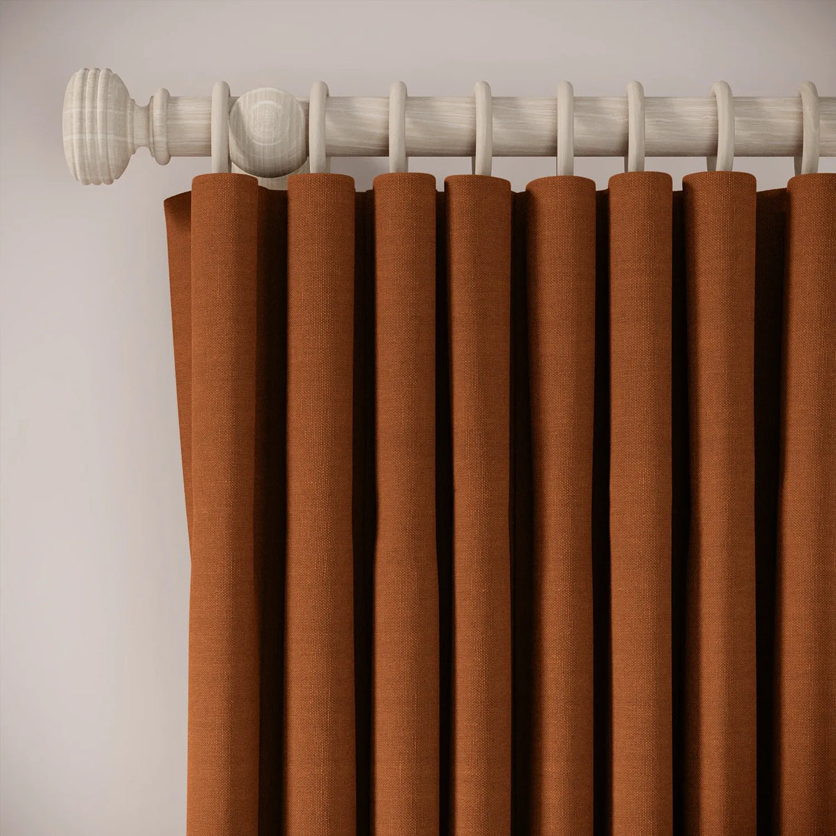 Lazy Sunday Curtains - Pure Linen - Rusty Bucket