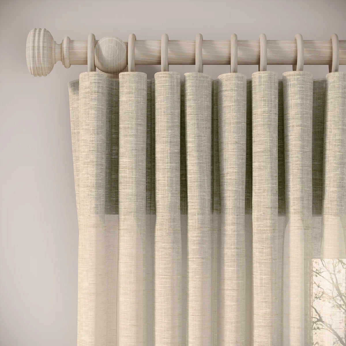 Lazy Sunday Curtains - Slubby Sheer - Nutty