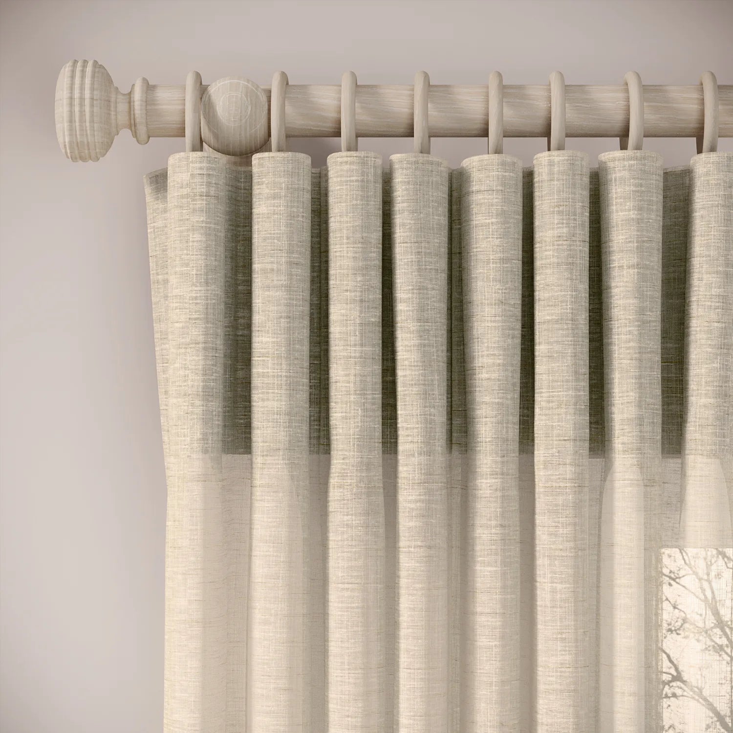 Lazy Sunday Curtains - Slubby Sheer - Nutty