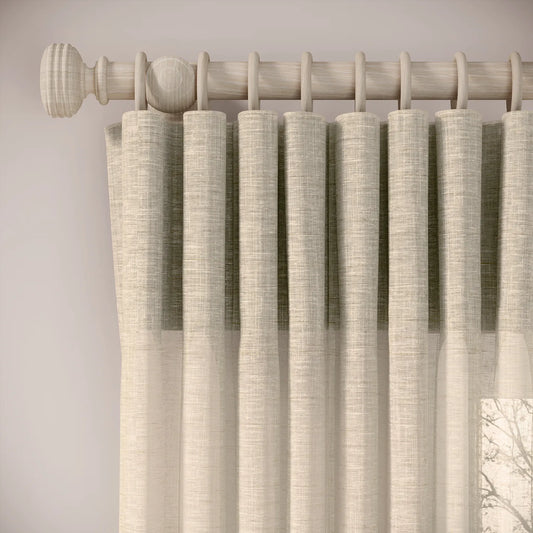 Lazy Sunday Curtains - Slubby Sheer - Nutty