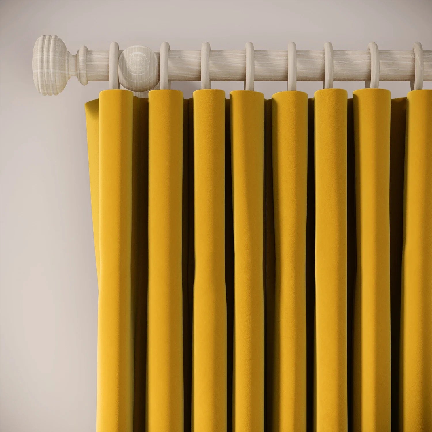 Lazy Sunday Curtains - Soft Velvet - Mustardseed