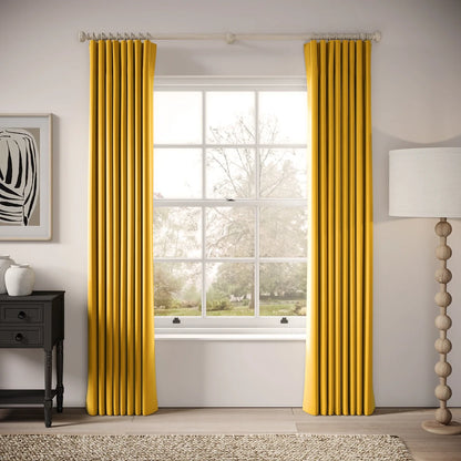 Lazy Sunday Curtains - Soft Velvet - Mustardseed