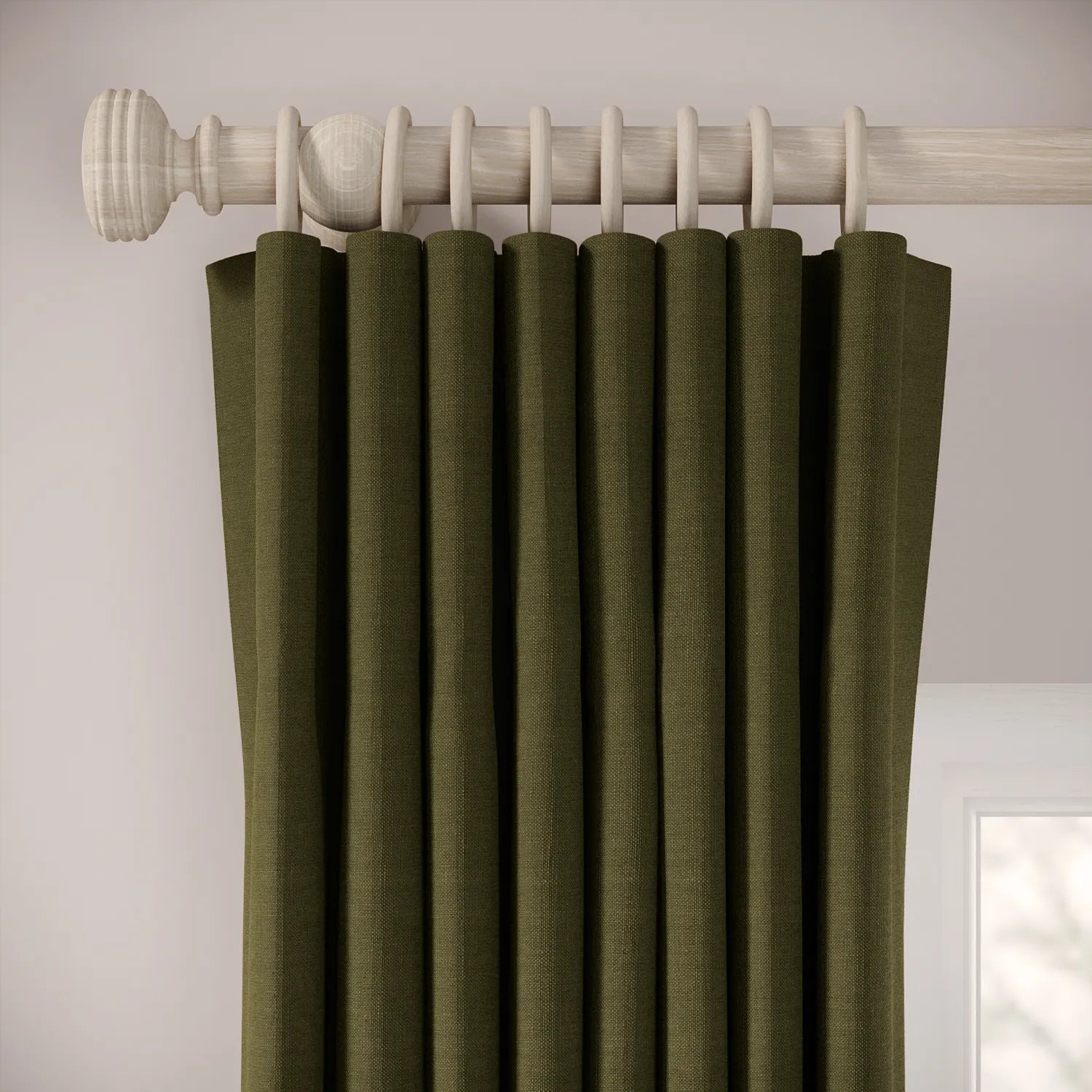 Matchbox Curtains - Pure Linen - Mossify