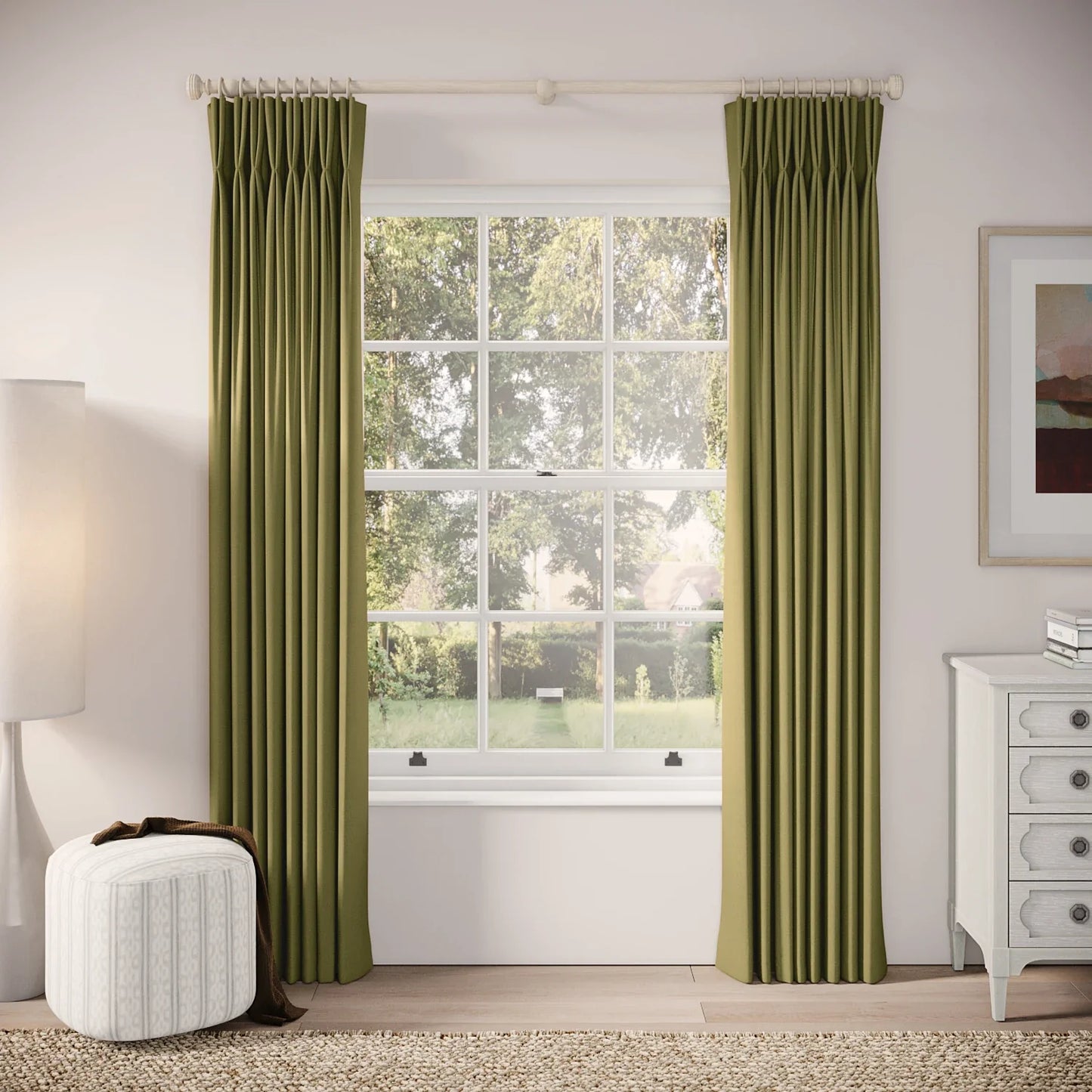 Merlin's Beard Curtains - Brushed Cotton - Cricket