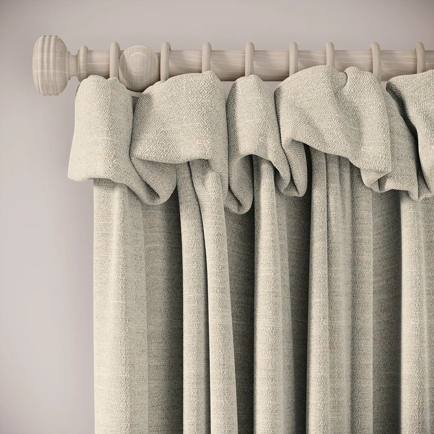 Mrs Twitchit Curtains - Eco Boucle - Pebblish