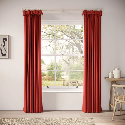 Mrs Twitchit Curtains - Linen Blend - Cardinal
