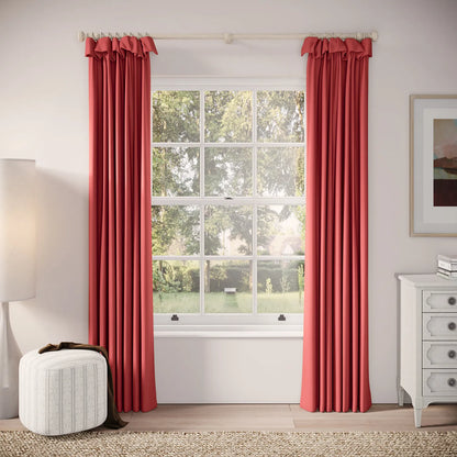 Mrs Twitchit Curtains - Linen Blend - Crimsonite