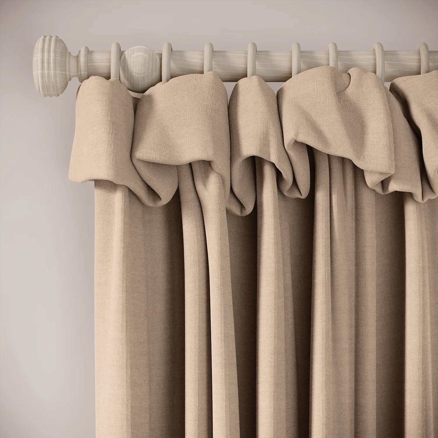 Mrs Twitchit Curtains - Pure Linen - Conch