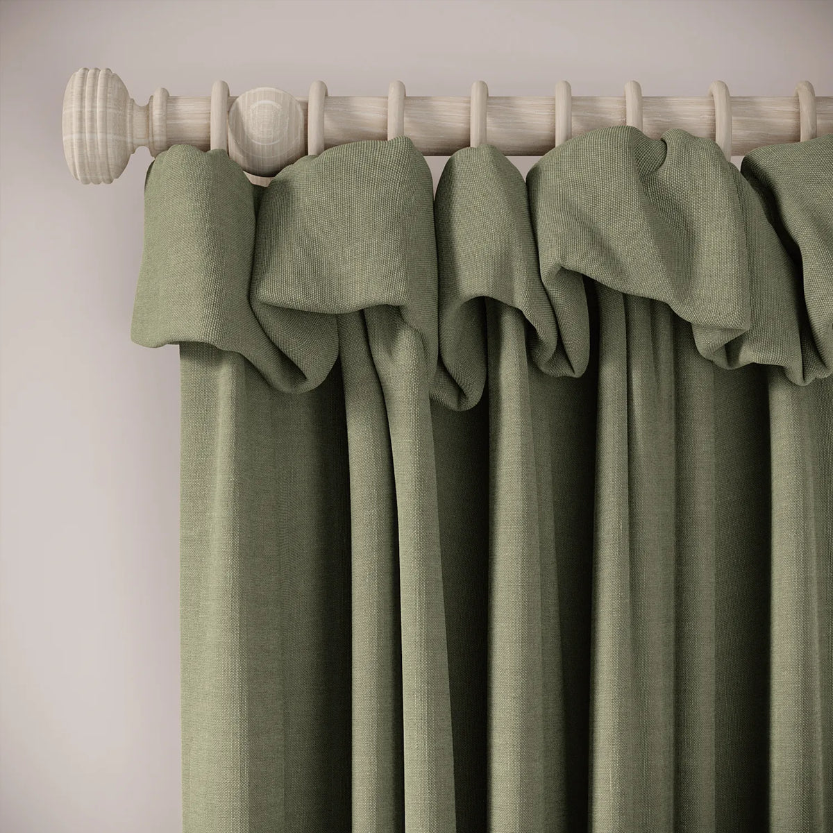 Mrs Twitchit Curtains - Pure Linen - Herbal